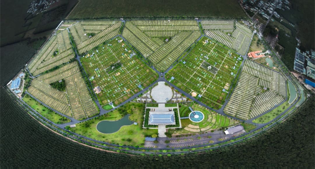Hoa viên Sala Garden được chụp từ trên cao