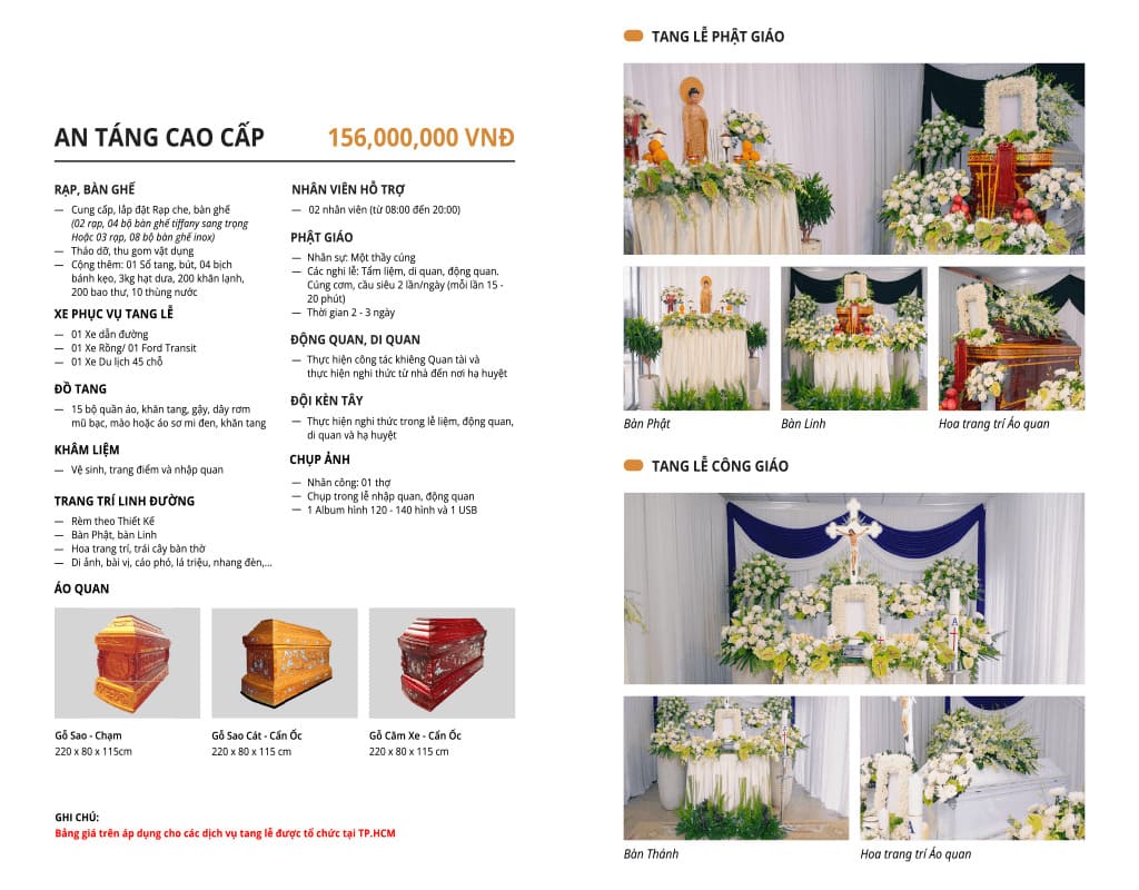 Dịch vụ tang lễ gói cao cấp Sala Garden