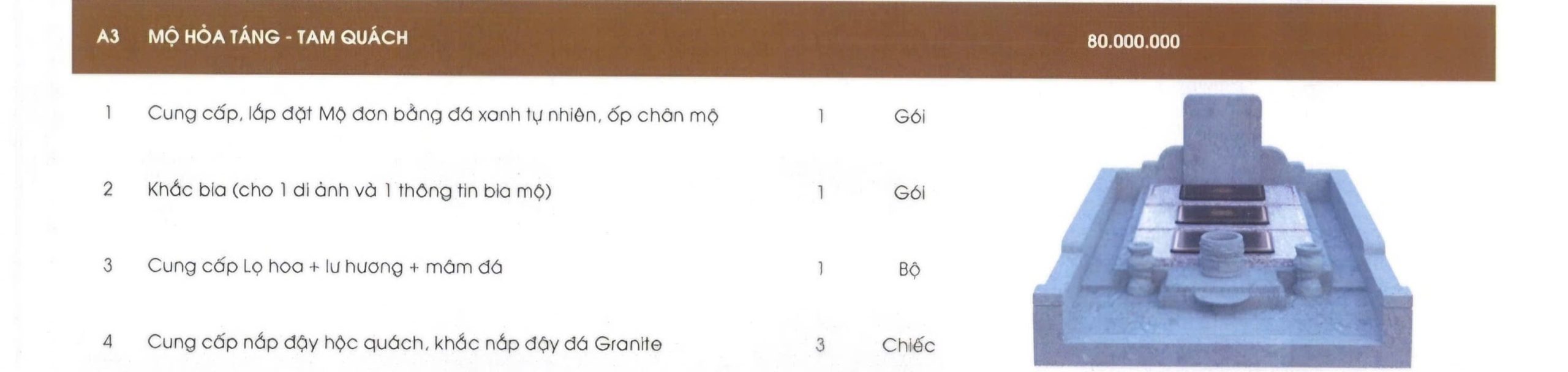 Giá xây dựng mộ tam quách Sala Garden
