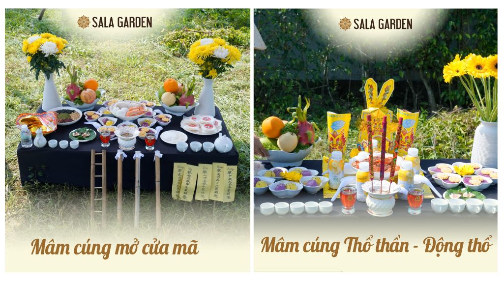 Mâm cúng Sala Garden đa dạng