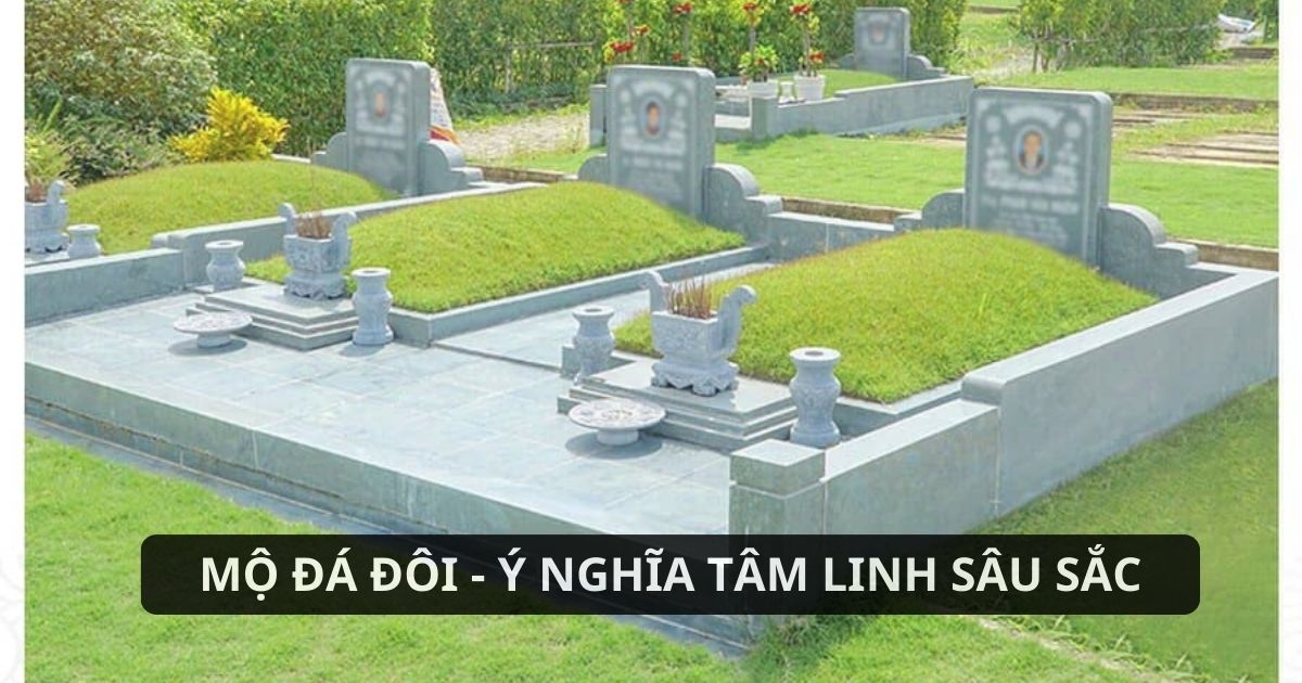 Mẫu mộ đá đôi hợp phong thủy