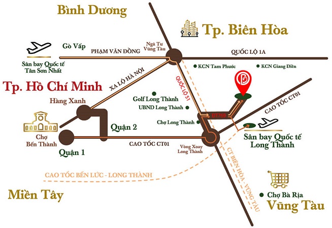 Vị trí hoa viên Bình An