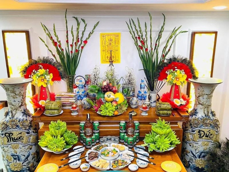 Mâm cúng bàn thờ ngày Tết